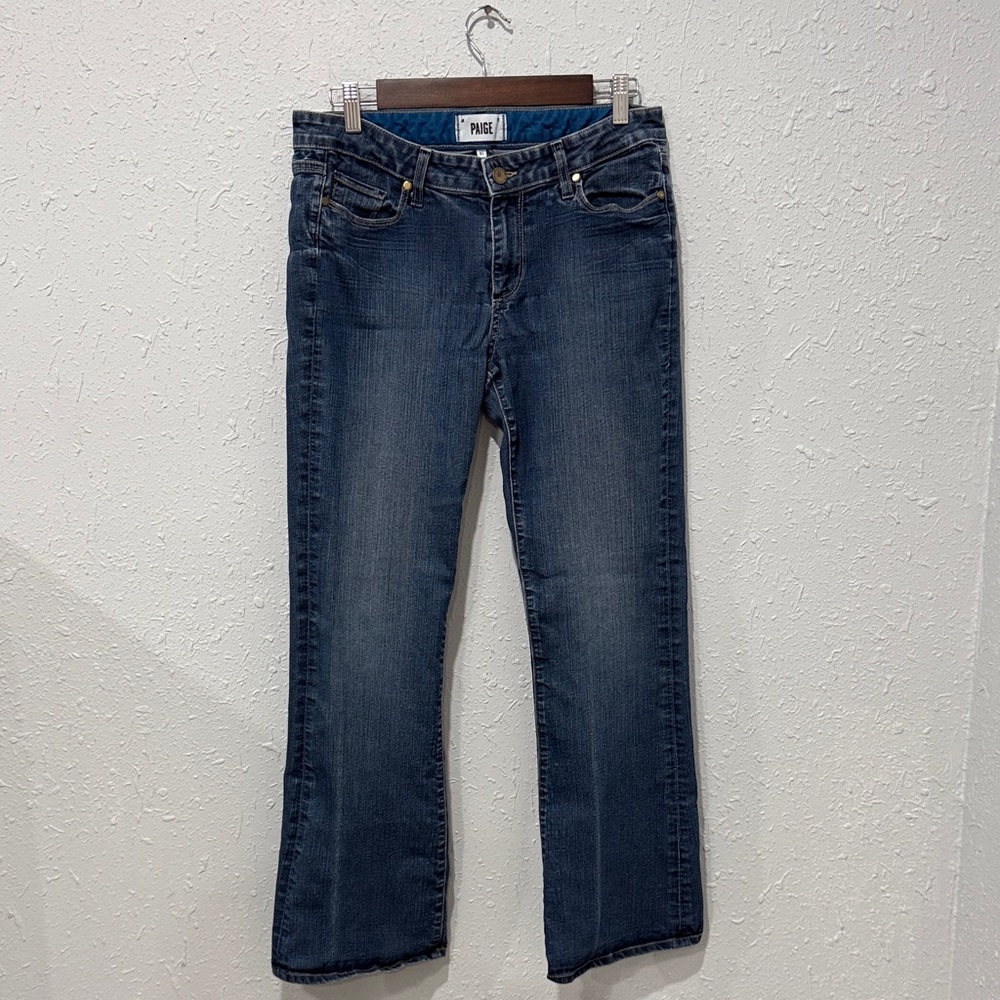 Paige Skyline Women’s Dark Indigo Boot Cut Jeans Mid‎ Rise